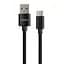 Дата кабель USB 2.0 AM to Type-C 1m nylon black Vinga (VCPDCTCNB1BK) - мініатюра 2
