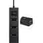 Розгалужувач USB 2.0 4 порти, Black, 480Mbts живлення від USB - мініатюра 1