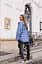 Женская рубашка для беременных стиля oversize в клетку для будущих мам Siena XXL - 3XL (50 - 52) Lullababe голубой - миниатюра 7