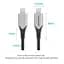 Кабель Vention USB 3.1Type-C M-M,0.5м60W Cotton Braided (TAAHD) - мініатюра 6