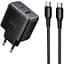СЗУ Hoco C158A Upgrade PD45W (1USB-A/1C) + кабель Type-C to Type-C Black - миниатюра 1