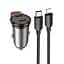 Автомобільний зарядний пристрій Hoco NZ16B 2 Type-C PD 45W metal grey + кабель Type-C to Lightning - мініатюра 1