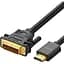 Кабель мультимедійний HDMI M to DVI M 1.0m HD106 black Ugreen (30116) - мініатюра 1