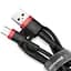 Кабель Baseus Cafule Cable USB to Type-C 3A 1м CATKLF-B91 Black-Red - миниатюра 2