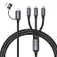 Кабель Type-C / USB AM - Type-C / Lightning / microUSB, 1.5 м, чорний, Cablexpert, 2.1A (CC-USB2S-ACM31-1.5M) - мініатюра 1