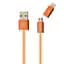 Кабель combo Micro USB+Lightning Remax Aurora (RC -020t) двойной оранжевый - миниатюра 1