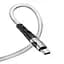 Кабель Hoco U105 USB - USB-C серебристый 120 см усиленный оплетка серый - миниатюра 1