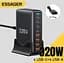 Зарядный адаптер блока питания Essager 320 W GaN YMX-320 4U+4C (8 выходов) - миниатюра 5