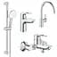 Набор змішувачів Grohe BauLoop New 4 в 1 для ванної та кухні UA123225K3 Хром - мініатюра 1
