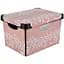 Кошик Violet House 0648 Powder Flowers, з кришкою, 20 л, рожевий (0648 POWDER FLOWERS с/кр. 20 л) - мініатюра 1