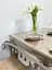 Скатертина силіконова з сіро-молочною бахромою 280х140 см - мініатюра 4