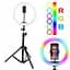 Кільцева LED RGB лампа 33 см 25 W з тримачем для телефона селфі кільце для блогера СО ШТАТИВОМ - мініатюра 1