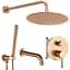 Душова система Rea Lungo brushed copper з виливом + BOX прихованого монтажу REA-P8810, Теплий захід сонця - мініатюра 1