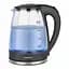Чайник электрический Sokany SK-1045 2 л электрочайник дисковый с подсветкой для дома стекло 1500 Вт Черный - миниатюра 2