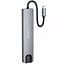 Перехідник HUB Hoco DUP09 (Type-C to HDMI+USB 3.0+USB 2.0+2xType-C+SD/TF) Silver - мініатюра 2