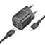 МЗП Borofone BN17 Sunlight PD20W+QC3.0 (1USB-A/1C) + кабель Type-C to Lightning Transparent black - мініатюра 3