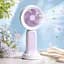 Настільний вентилятор Handheld Fan з підсвіткою, фіолетовий, переносний акумуляторний мінівентилятор - мініатюра 2