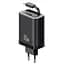 МЗП Usams US-CC296 GaN With Retractable Type-C Cable Xiang Ser. 30W (1USB-A/1C) Black - мініатюра 1
