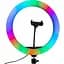 Кільцева LED RGB лампа 33 см 25 W з тримачем для телефона селфі кільце для блогера СО ШТАТИВОМ - мініатюра 2