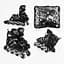 Роликові ковзани, розмір 39-43, PVC колеса, чорний, INLINE SKATE, 94608-L - мініатюра 1