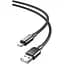 Кабель XO NB249 5A PVC Shiny Colorful Lightning Data Cable Чорний - мініатюра 1