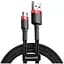 Кабель Baseus Cafule Cable USB Micro 2.4 A 1 m Red Black (CAMKLF-B91) - мініатюра 1