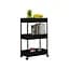 Етажерка пластикова Fabrika 3 яруси на колесах Black, 40х22х66 см - мініатюра 3