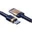 Кабель Baseus Cafule HW Quick Charging Cable USB to Type-C 40W 1m CATKLF-PV3 Blue-Gold - мініатюра 2