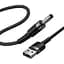 Кабель Baseus Cafule Cable USB to DC 3.5mm 1m CADKLF-G1 Black-Grey - мініатюра 3