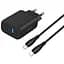 Зарядний пристрій Proove Silicone Power 2 30W (Type-C + USB) + Cable Type-C to Type-C (1m) black (WCSP23011001) - мініатюра 1