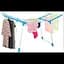 Сушилка для белья напольная раскладная белая с синим Clothes dryer 154x59x108см - миниатюра 2