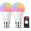 WiFi Умные лампочки LED B22 Bayonet Music Sync RGBCW Изменение цвета Темная теплая/прохладная лампочка, совместимая с ярлыками Google - миниатюра 1