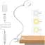 IZELL Book Light, лампа для читання з гнучким штативом, що пристібається, світлодіодні лампи з регульованою яскравістю, кріплення - мініатюра 1