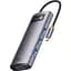 Хаб Baseus Metal Gleam Series 7-in-1 Type-CHUB Type-CtoHDXiaomi* 1+USB3.0*3+PD*1+VGA* 1+RJ45* 1 WKWG040013 Grey - мініатюра 1