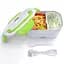 Електричний ланч-бокс контейнер Electronic Lunchbox YS 001 40 W з підігрівом термос для їжі Біло-салатовий - мініатюра 2
