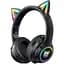 Накладные наушники Onikuma Bluetooth Gaming CAT with LED B90, 800mAh, BT5.0, AUX, 800mAh, 15h, black - миниатюра 1