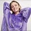 Толстовка-плед з капюшоном Huggle Hoodie Ultra Plush Blanket | Плюшева кофта | Плед із рукавами Oversize Фіолетовий - мініатюра 2