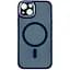 Чохол Creative TPU PC Metal Calais MagSafe Apple iPhone 14 Dark Blue - мініатюра 1