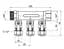 Колектор під фітінг Thermo Alliance Standart 3/4" ВЗ (3 вих) кульовий кран SD231W3 - мініатюра 3