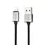 USB Cable Hoco U49 Refined Steel Lightning Black 1.2m - мініатюра 1