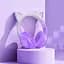 Світяться LED Bluetooth навушники Hoco w42 cat ear фіолетові - мініатюра 5
