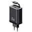 МЗП Usams US-CC299 GaN With Retractable Type-C Cable Xiang Ser. 65W (1USB-A/1C) Black - мініатюра 1