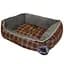 Лежанка AnimAll Nena Soft L BURGUNDY для собак та котів клітинка 65×51×18 см - мініатюра 1