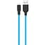 USB Cable Hoco X21 Silicone Lightning Black/Blue 1m - мініатюра 1