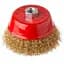 Корщетка Intertool для болгарки УШМ торцевая 125мм x M14 рифленая латунь BT-1126 - миниатюра 1