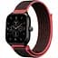 Ремінець нейлоновий на липучці BeWatch Xiaomi Amazfit BIP/GTS/GTR 20 мм Чорний з червоним (1011339.1UW) - мініатюра 1