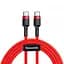 Кабель Baseus Cafule Cable Type-C to Type-C 20V 3A 1m CATKLF-G09 Red - миниатюра 2