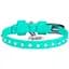 Ошейник для собак Waudog Glamour, кожаный, со стразами, с QR паспортом, XS, 19-25х0,9 см, ментоловый - миниатюра 1