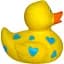 Утка FunnyDucks Желтая в голубых сердечках (0905) - миниатюра 5