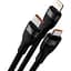 Кабель Baseus Flash Series Ⅱ 3-in-2 Cable USB+Type-C to MicroUSB+Lightning+Type-C 100W 1.2m CASS030101 Black - миниатюра 2